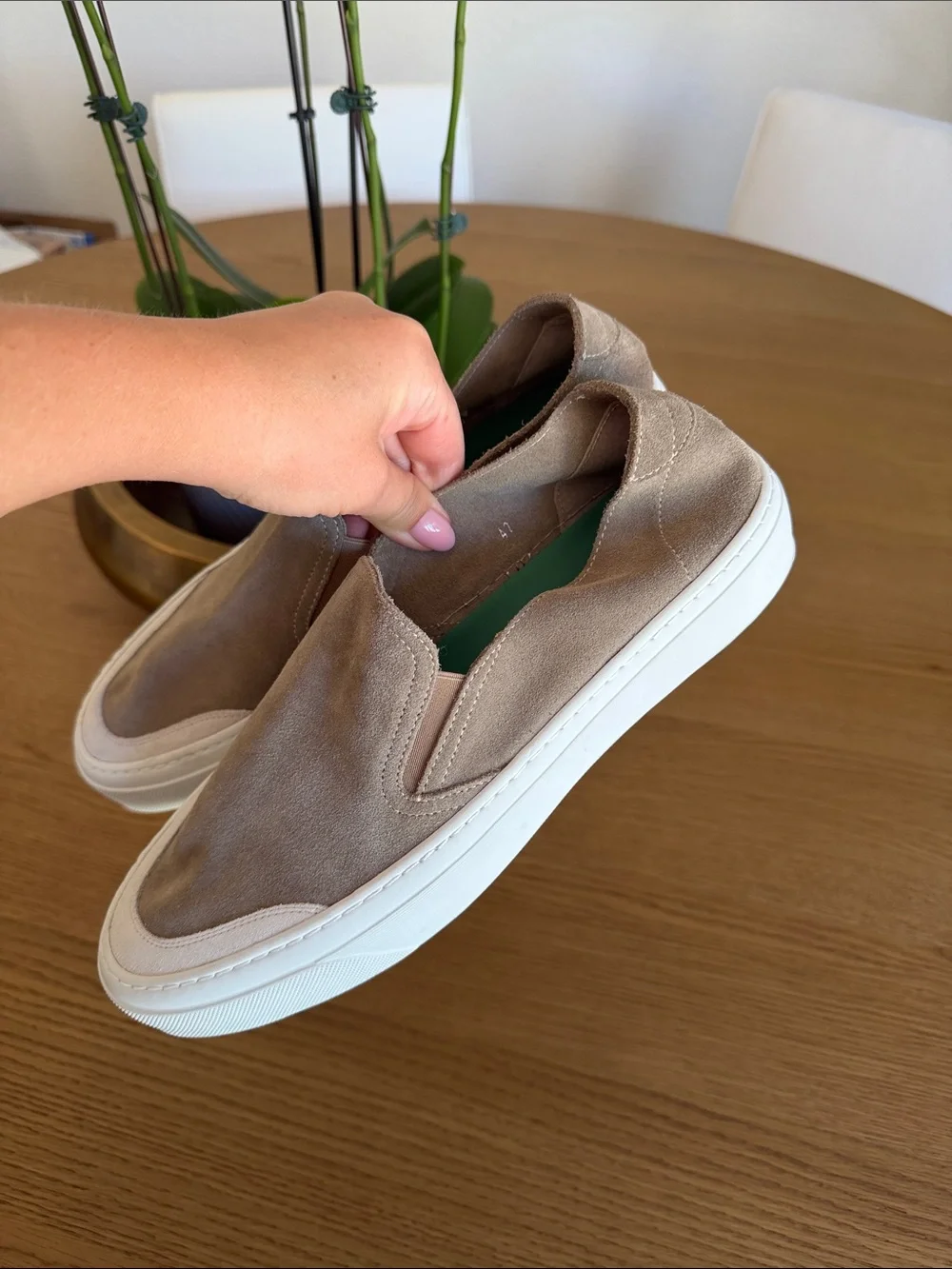 John Elliott - Haze Suede Mocha Slip On Sneakers